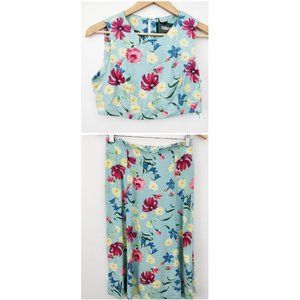 Reformation Tropical Blue Floral 2 Piece Set 2P